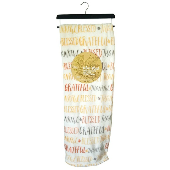 Velvet Plush Other - Grateful Thankful Blessed Fall Throw Blanket Velvet Plush Other - Grateful Thankful Blessed Fall Throw Blanket